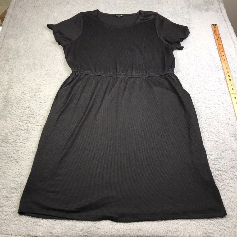 Torrid At The Knee Slub Rib Slit T-Shirt Dress Womens 3 Black Casual Goth Witchy